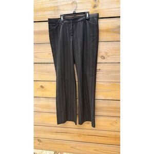 Express Design Studio Editor Pants Womens 10 Grey Pink Pinstripe Wide Leg Dress
